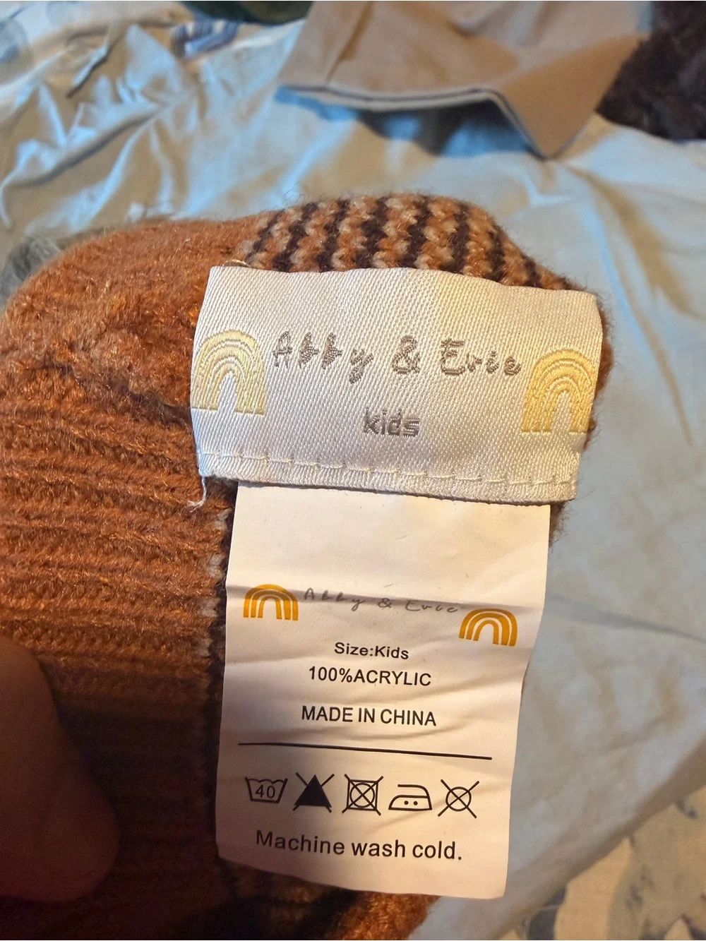 Girls' Leopard Print Pom Beanie - Rust